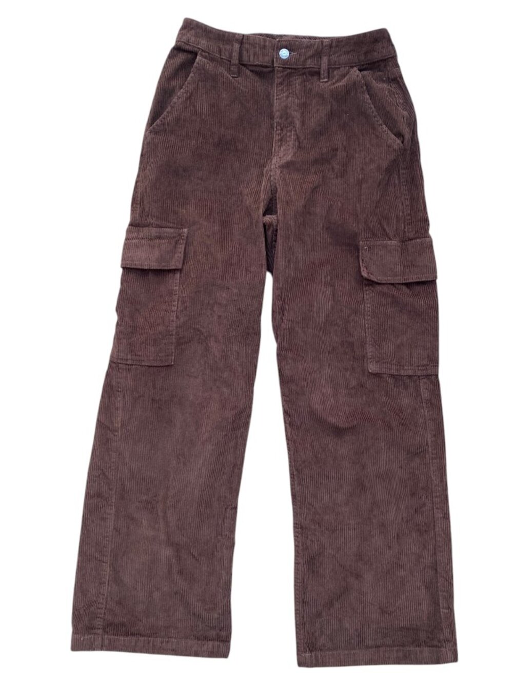 Hollister Brown Corduroy Cargo Pants High Rise Wide Leg Straight Baggy Y2K-9/29